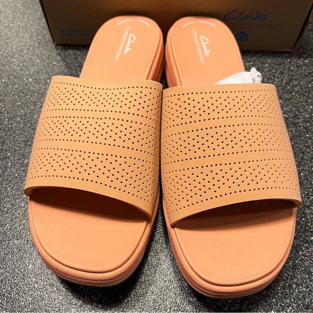 NWT Clarks Women's CloudSteppers Drift Twist Peach Rose- Size 12 - Picture 3 of 7